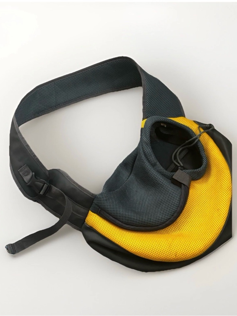 Pet Small Dog Cat Sling Carrier Comfort Travel Tote Shoulder Bag Yellow & Gray